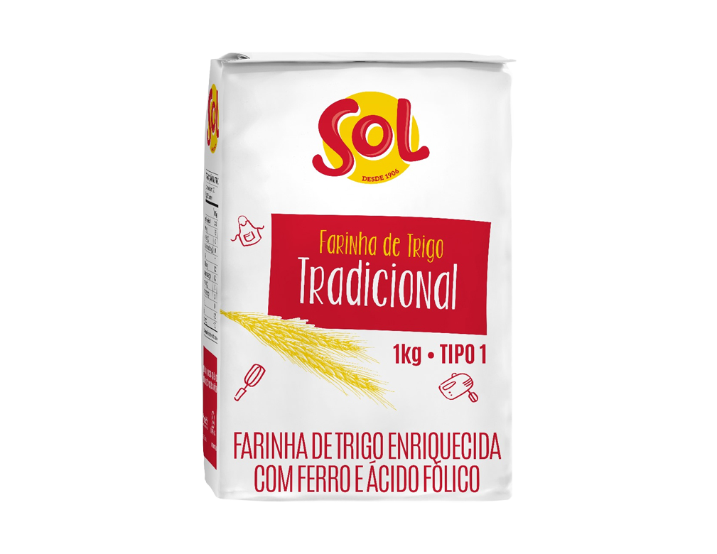 FARINHA DE TRIGO PEQUENA TIPO 1 SOL 1 KG (FDO 10 KG)